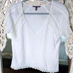 Victoria's Secret boho crochet lace white top
